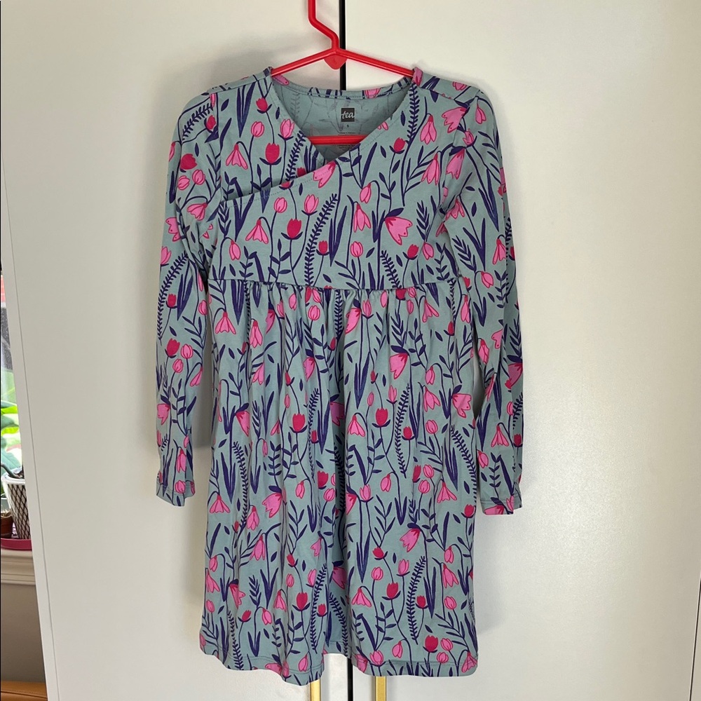 Girls Tea Floral Long Sleeve Dress